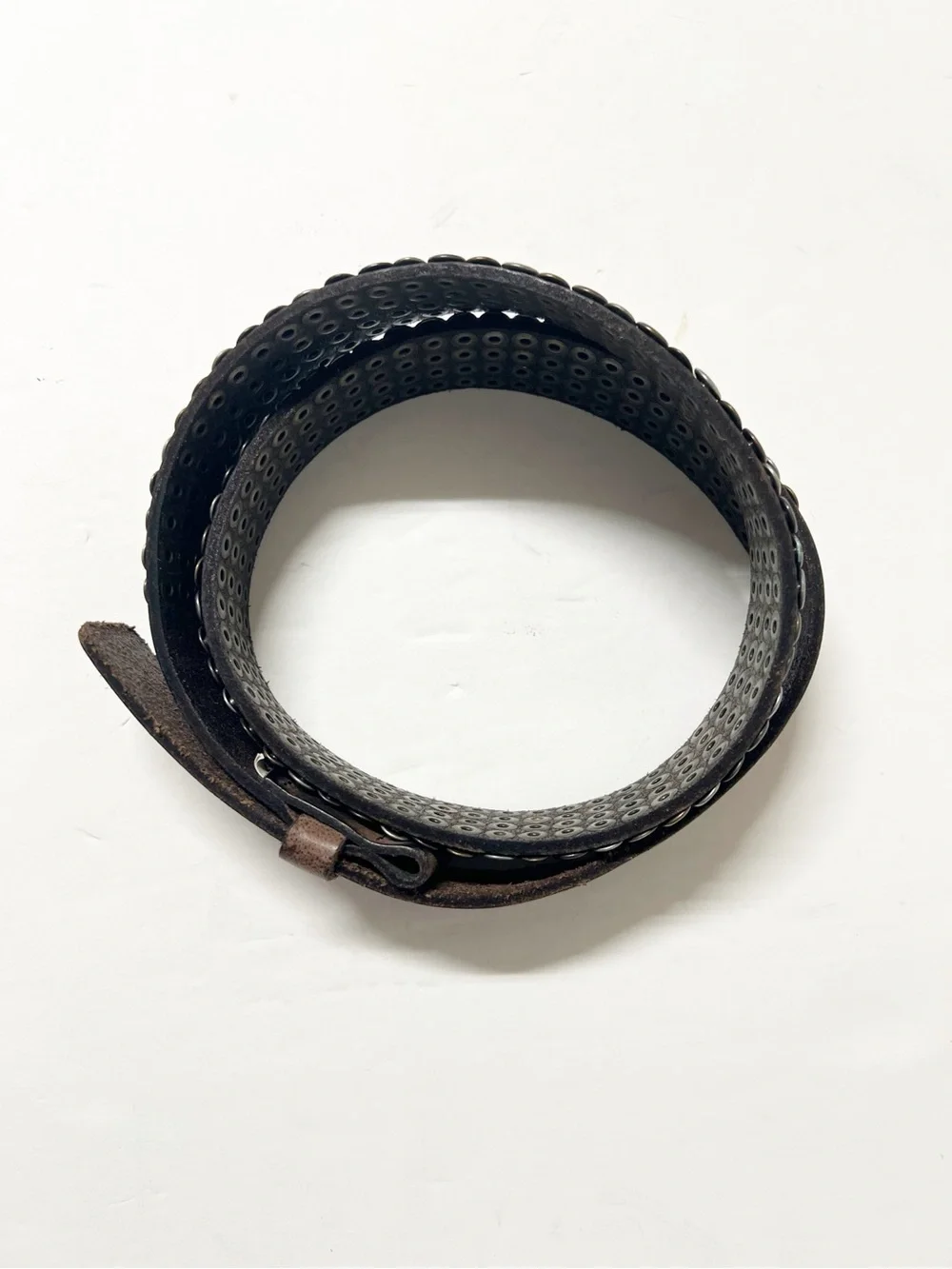 Pieces Womens Boho Brown Leather Mixed Metal Stud Belt without Buckle Size 85